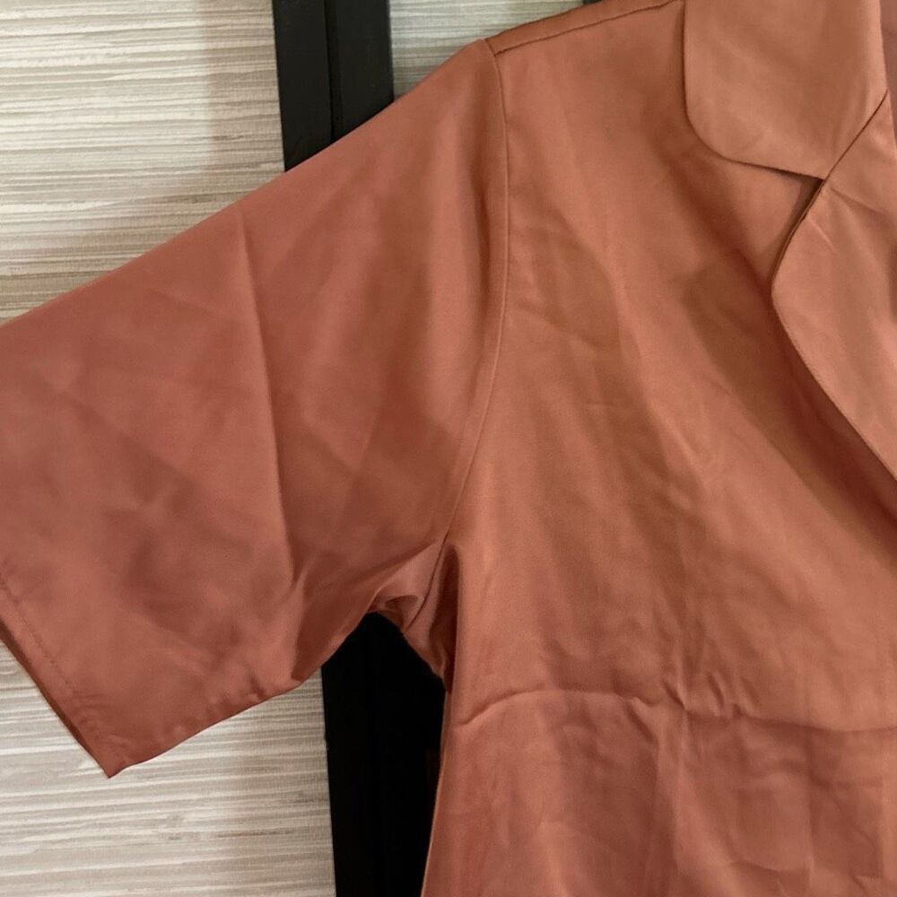 NWT Danskin rust copper color Silkky lounge wear top pajama top size S - Picture 3 of 4